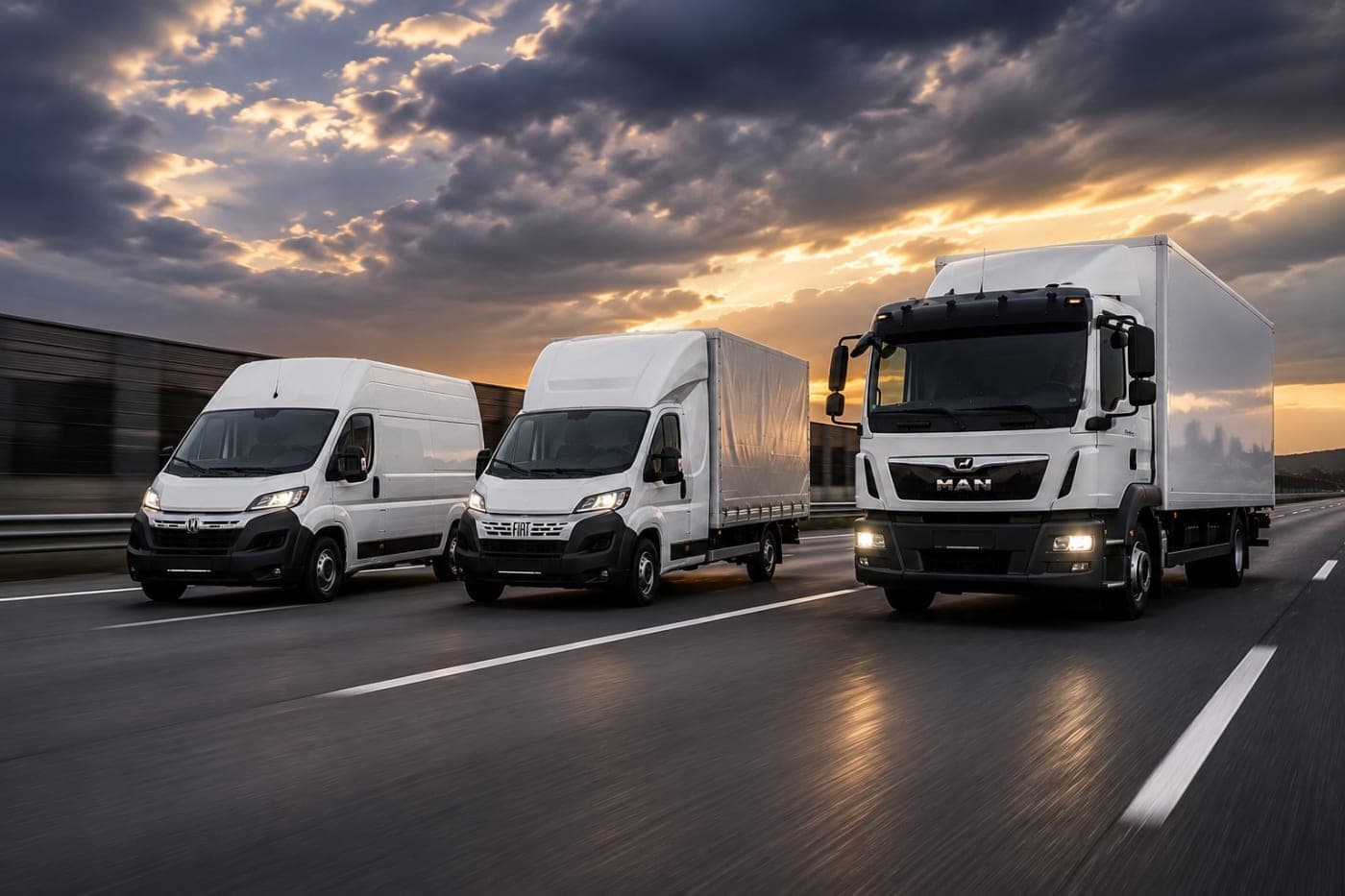 L.T. SOLUTION freight truck on a European highway